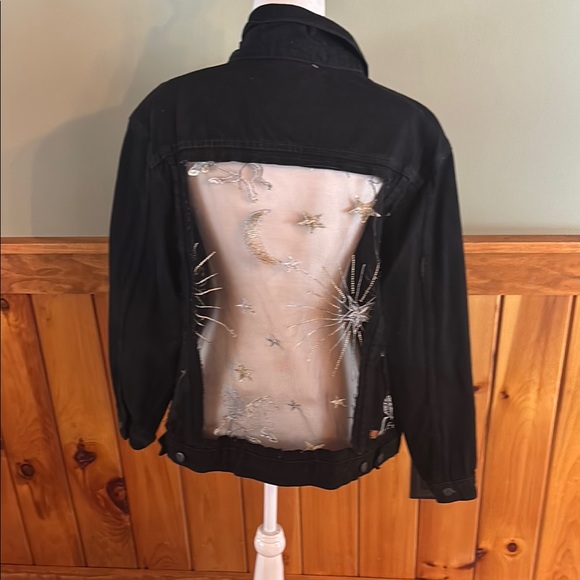 Custom Denim Dragon Black Denim Jacket - Picture 1 of 15